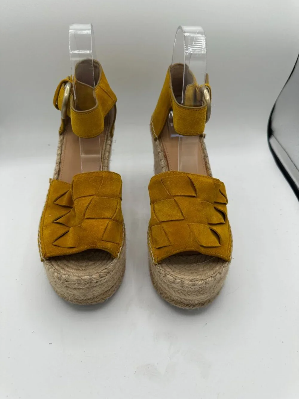 Marc Fisher LTD Adalla Platform Wedge Sandals Mustard Yellow Women's 7.5M